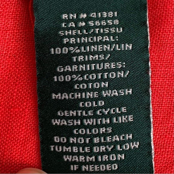 Lauren Ralph Lauren Red 100% Linen Blazer Jacket Sz 12 - Picture 5 of 6